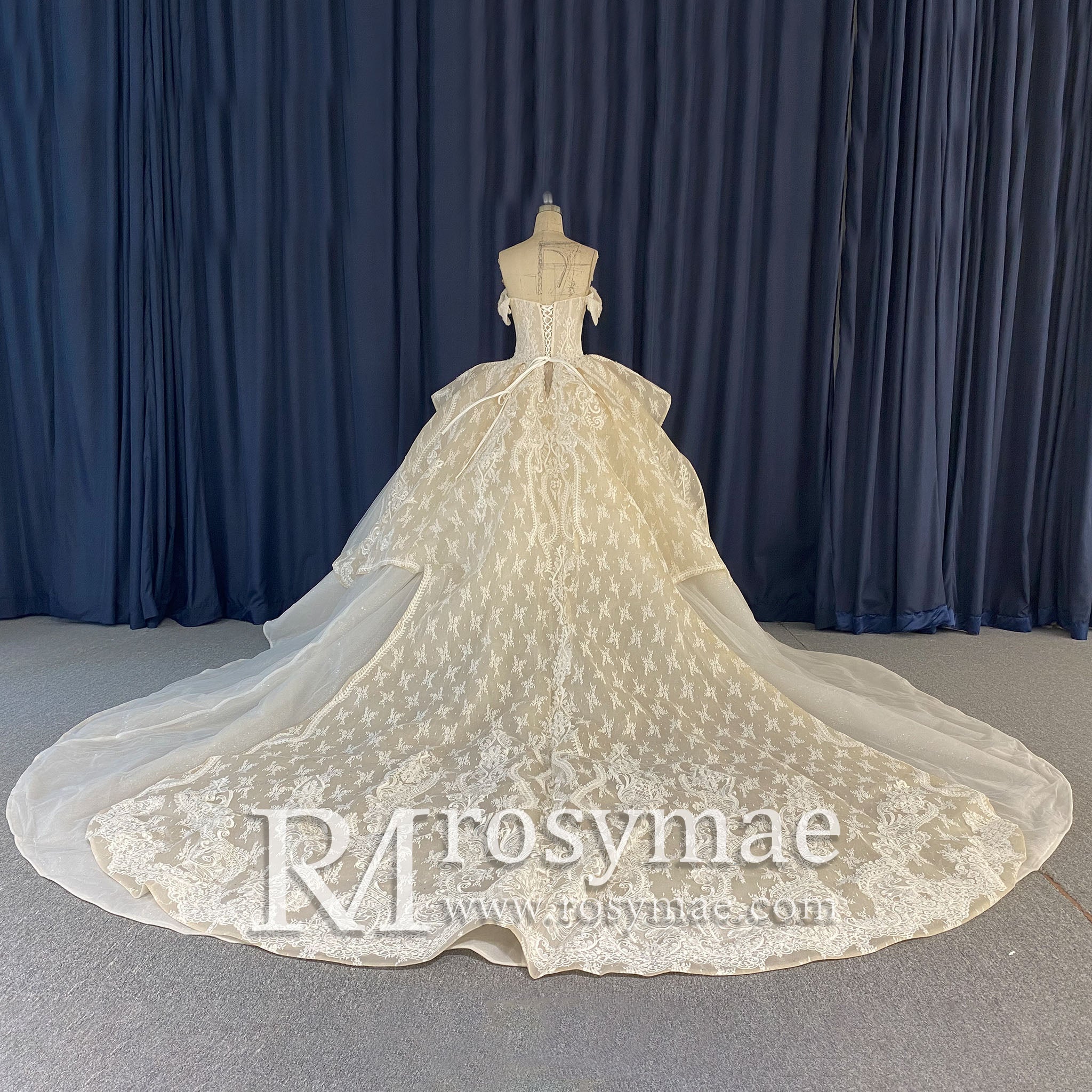Trendy Traditional Sweetheart Off-the-Shoulder Wedding Dress - Rosymae