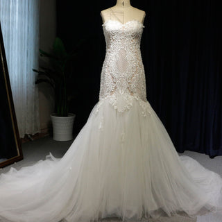 Trumpet Skirt Wedding Dresses Strapless Sweetheart Wedding Gown - Rosymae
