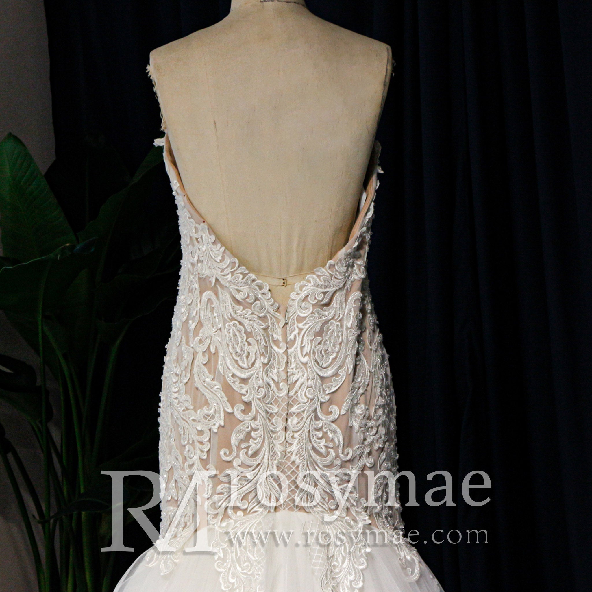 Trumpet Skirt Wedding Dresses Strapless Sweetheart Wedding Gown - Rosymae