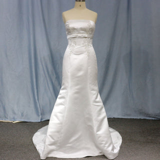 Unique Strapless Satin Dress Mermaid Wedding Gown - Rosymae