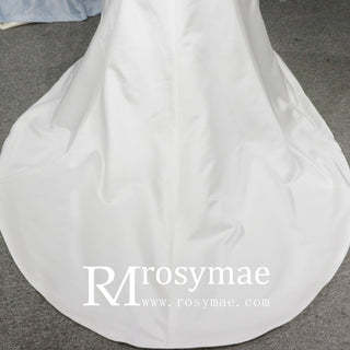 Unique Strapless Satin Dress Mermaid Wedding Gown - Rosymae