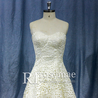 Vintage Bone Lace Sweetheart Bridal Wedding Dress - Rosymae