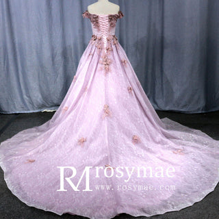 Vintage Off the Shoulder Purple Wedding Dresses and Bridal Gowns - Rosymae