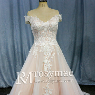 Wedding Dresses for Bride Off Shoulder A-Line Bridal Dress - Rosymae