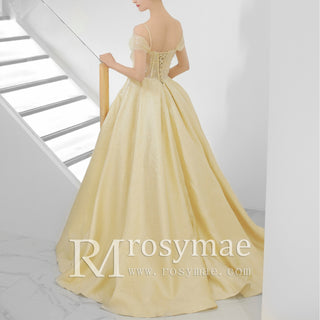 Yellow Formal Dresses & Evening Party Gowns with Spaghetti Straps